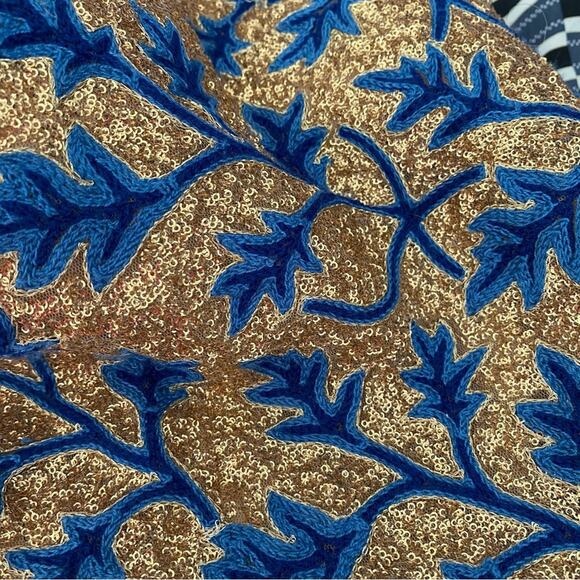 The Odells Strappy Sequin Embroidery Dress Gold Blue size XS - Picture 9 of 10